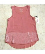 Juicy Couture Ash Rose Sequin Hem Tank Top - Small S - £19.75 GBP