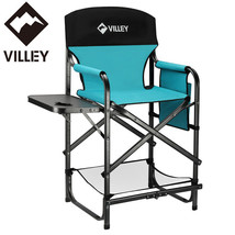 VILLEY Tall Director Chair Folding Camping Chair Makeup Artist Chair 900D Fabric - £127.38 GBP