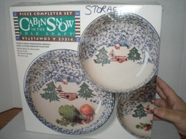 Tienshan Cabin in the Snow 3 pc Completer set, 2 vegetable bowls, 1 platter NEW - £55.02 GBP