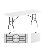 6 ft Portable Folding Table 350 LBS Fold-in-Half Table with HDPE Tableto... - $192.78 CAD
