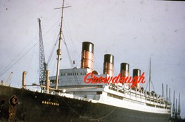 Cunard Line Aquitania Ocean Liner Cruise Ship New York City 35mm Slide - £44.55 GBP