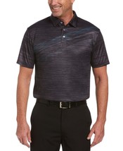 PGA TOUR Mens Textured Polo Shirt,Caviar,Small - £33.53 GBP