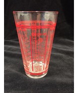Vintage Red Drink Mixing Glass - Margarita Manhattan Daiquiri Whiskey Sour - £15.97 GBP