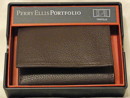 Perry Ellis Portfolio Brown Trifold Mens Wallet #964510/01 MSRP$40 - £21.50 GBP