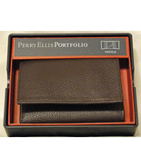 Perry Ellis Portfolio Brown Trifold Mens Wallet #964510/01 MSRP$40 - £21.18 GBP