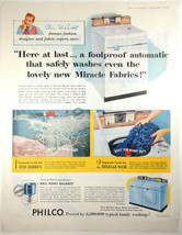 Claire McCardell Philco Washing Machine Vintage Print Ad 1956 Miracle Fa... - $9.85