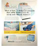 Claire McCardell Philco Washing Machine Vintage Print Ad 1956 Miracle Fa... - £7.84 GBP