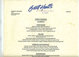 Brett Hull&#39;s Restaurant &amp; Grill Lunch and Dinner Menus 1992 St Louis Missouri  - £50.93 GBP