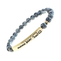 Gray Stone Mama Bear Cub Bracelet - $26.49