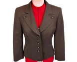 Escada Piacenza New Wool Brown Luxury Blazer Jacket Women&#39;s 40 Made in I... - $79.08