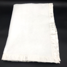 Vintage Baby Blanket Acrylic Satin Trim Made in USA RN 21577 Quilted Products - £30.85 GBP