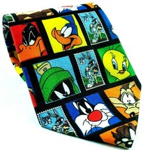 Looney Tunes Stamp Collection Bugs Daffy Marvin Tweety Taz Novelty Necktie - $12.47