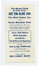 See &#39;Em Alive Zoo Brochure Red Lodge Montana - £13.32 GBP