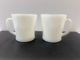 Lot of 2 Vintage Fire King Anchor Hocking White Milk Glass Coffee Mugs D... - $12.00