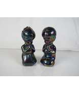 Vtg Fenton Iridescent Amethyst Art Glass Boy &amp; Girl Praying Figurines 3.75” - €16,87 EUR