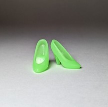 90s Style Shoes For Barbie Doll, Handmade OOAK For Collectors - Frosted Green - £6.43 GBP