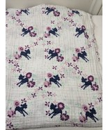 Aden + Anais Disney Baby Swaddle Blanket Bambi Muslin Purple Flower deer... - $22.00