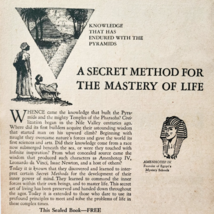 1954 Rosicrucians AMORC Advertisement Secret Fraternal Order Vintage DWF27 - $29.99