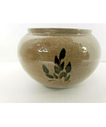 Vintage NC Jugtown Ware Pottery Sugar Bowl Brown Glaze Blue Floral 1991 ... - £21.57 GBP