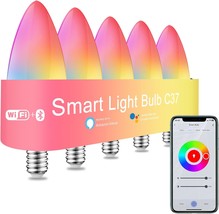 Smart Light Bulbs E12 Rgb+Cct Led Wifi+Bluetooth. Multicolor, Dimmable, And - £33.87 GBP