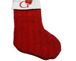 Monogram Embroidered Initial C Cable Knit Red Christmas Holiday Stocking... - £26.97 GBP