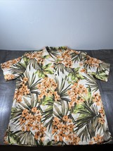 Island Republic Shirt Mens XL Orange Short Sleeve Button Up Hawaiian Floral - $13.88