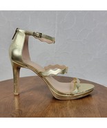 Kelly &amp; Katie Womens Litton Sandals 10 Gold Strappy Platform Stiletto Heels - £21.23 GBP