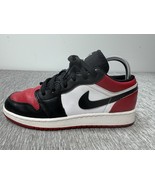Nike Air Jordan 1 Low GS Bred Toe Shoes Kids Size 6Y / 7.5 W Black Red S... - $39.59