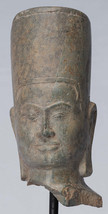 Antique Phnom Da Style Khmer Vishnu Head - Protector &amp; Preserver - 28cm/11&quot; - £878.20 GBP