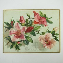 Victorian Easter Greeting Card Raphael Tuck &amp; Sons Red Pink White Flower... - $5.99