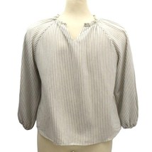 Zara Kids Striped Long Sleeve Blouse Girls Size 13 14 Gray - £14.93 GBP