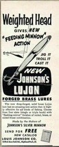 1957 Print Ad Johnson Lujon Brass Fishing Lures Highland Park,IL - $8.05