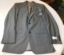 Murano Collezione Athletic Fit Men&#39;s 39R Sport Jacket Coat Gray w/ Pin Stripes - £80.95 GBP