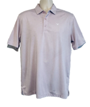 Callaway Men’s Polo Golf Shirt Lavender Striped Opti Dri Size Medium Polyester - £17.31 GBP