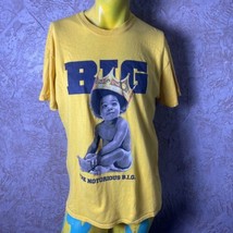 Biggie Smalls Shirt Adult Large Yellow Short Sleeve The Notorious B.I.G.... - £9.55 GBP