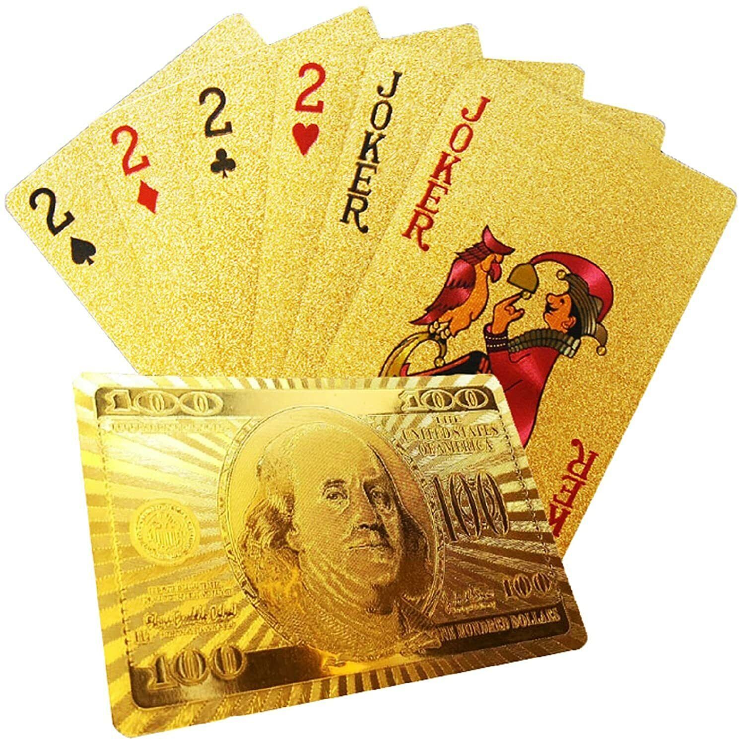 Waterproof PVC Gold Plated Playing Cards Colour - (Golden) + FREE SHIPPING - $34.63