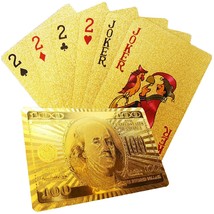 Waterproof PVC Gold Plated Playing Cards Colour - (Golden) + FREE SHIPPING - £27.16 GBP