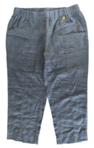 Ellen Tracy Women&#39;s Crop Linen Pants Elastic Waist Relax Fit Size M Gray - £13.23 GBP