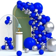 130Pcs Royal Blue And Silver Balloons Garland Arch Kit, 18 12 10 5 Inch ... - £12.63 GBP