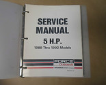 1988 1989 1990 91 1992 Force Outboards 5 HP Service Shop Manual 90-823263 - £7.94 GBP
