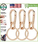 Luxurious Gold Keyring Key Clip Holder - Lightweight Design for Key Orga... - $19.92 CAD