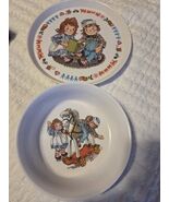 VTG Raggedy Ann &amp; Andy 2 pc Child Set ONEIDA Deluxe Melamine Dinnerware - $220.32 MXN