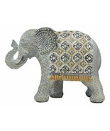 Light Gold Accent Mosaic Design Noble Elephant With Trunk Up Statue 9&quot;L ... - $45.09 CAD