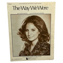 The Way We Were Barbra Streisand Vintage Piano Sheet Music 1973 Marvin Hamlisch - £6.37 GBP