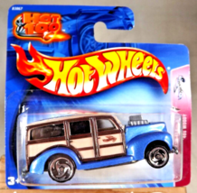 2004 Hot Wheels #146 Crank Itz Series 4/5 &#39;40s WOODY Blue-Tan w/SB Sp Short Card - £6.47 GBP