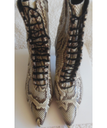 ALEXANDRE BIRMAN Millen Python Print Leather Kitten Heel Booties Size 10.5 - £375.42 GBP