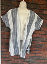 Open Duster XS Maurices Short Sleeve Lightweight Jacket Striped Side Slits - £3.73 GBP