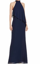 LAUNDRY BY SHELLI SEGAL Womens Chiffon Halter Gown Color Blue Size 10 - $232.12