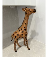 Vintage Leather Giraffe Statue - Appx 17” Tall - $29.65