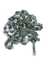Saint Benedict Blue Catholic  Rosary Necklace San Benito Rosario Oración Prayer - £11.07 GBP